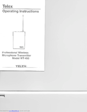 Telex WT-450 Operating Instructions Manual