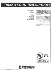 Superior HC-3820A Installation Instructions Manual