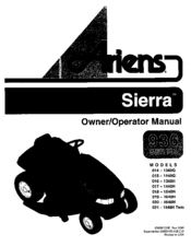 Ariens Sierra 016-1340H Owner's/Operator's Manual