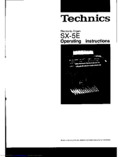 Technics SX-5E Operating Instructions Manual