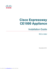 Cisco Expressway CE1000 Appliance Installation Manual