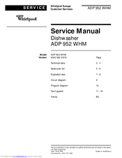 Whirlpool ADP 952 WHM Service Manual
