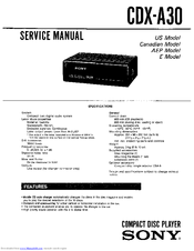 Sony CDX-A30 Service Manual