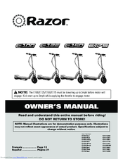 Razor E175 Owner's Manual