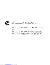 HP Compaq Elite 8300 Touch All-in-One Maintenance & Service Manual
