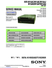 Sony HVR-M15AU - Professional Video Cassete recorder/player Service Manual