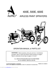Allpro 600E Operations Manual & Parts List