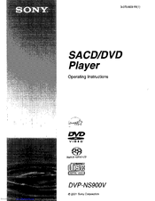 Sony DVP-NS900V - Sacd/dvd Player Operating Instructions Manual