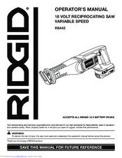 RIDGID R8442 Operator's Manual
