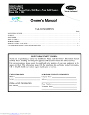 Carrier Comfort 40MVC Series Owner's Manual