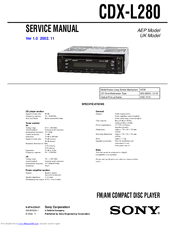 Sony Model CDX-L280 Service Manual