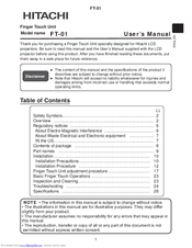 Hitachi FT-01 User Manual