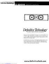 Definitive Technology CS-8040HD Owner's Manual