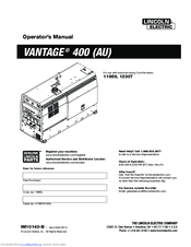Lincoln Electric VANTAGE 400 AU 12307 Operator's Manual