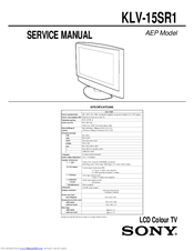Sony KLV-17HR1 Service Manual