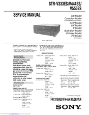 Sony STR-V555ES - Fm Stereo/fm-am Receiver Service Manual