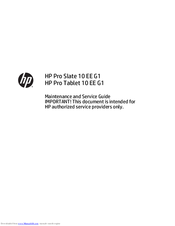 HP Pro Slate 10 EE G1 Maintenance And Service Manual