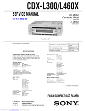 Sony CDX-L300 Installation/Connection Service Manual