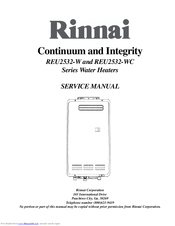 Rinnai Continuum REU2532-W Series Service Manual