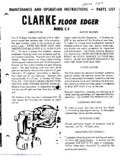 Clarke C-5 Maintenance Instructions