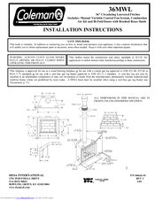 Coleman 36MWL Installation Instructions Manual