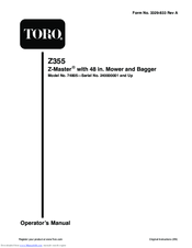 Toro Z355 Z-Master Operator's Manual