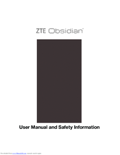 Zte Obsidian Z820 User Manual And Safety Information