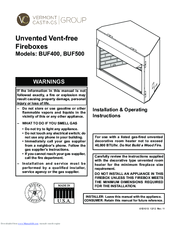 Vermont Castings BUF400 Installation & Operating Instruction