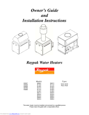 Raypak B1362 Owner's Manual And Installation Instructions