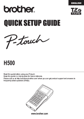 Brother P-touch H500 Quick Setup Manual