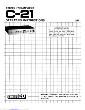 Pioneer C-21 Operating Instructions Manual
