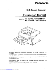 Panasonic KV-S2055LU Installation Manual