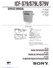 Sony Shower Mate ICF-S79V Service Manual