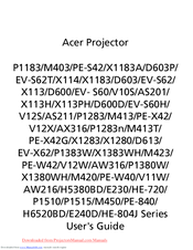 Acer D600D Series User Manual