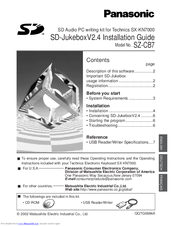 Panasonic SZ-CB7 Installation Manual