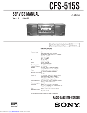 Sony CFS-515S Service Manual