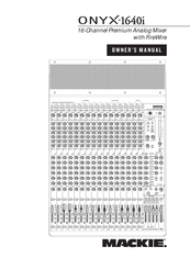 Mackie ONYX 1640I Owner's Manual