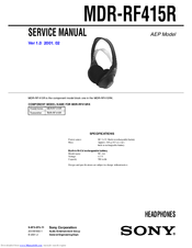 Sony MDR-RF415R Service Manual