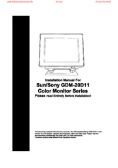Sony Triniton GDM-20SHT Service Manual