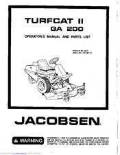 Jacobsen Turfcat II GA 200 Operator's Manual And Parts List
