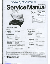 Technics SL-1200LTD Service Manual