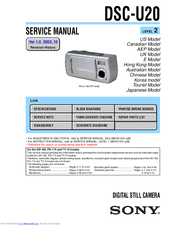 Sony Cyber-shot DSC-U20 Service Manual