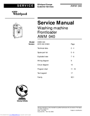 Whirlpool AWM 040 Service Manual