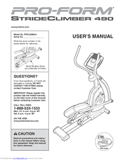 Pro-Form StrideClimber 490 User Manual