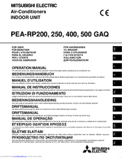 Mitsubishi PEA-RP500 GAQ Operation Manual