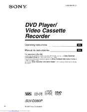 Sony SLV-D380P - Dvd/vhs Combo Operating Instructions Manual