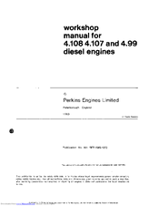 Perkins 4.108 Workshop Manual