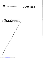 Candy CDW 254 User Instructions