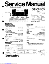 Technics ST-CH505 Service Manual