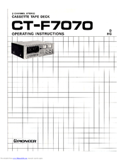 Pioneer CT-F7070 Operating Instructions Manual